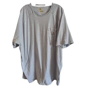 Carhartt Force Relaxed Fit Grey Short Sleeve T-Shirt 3XLT‎ Men's 100410 Pocket